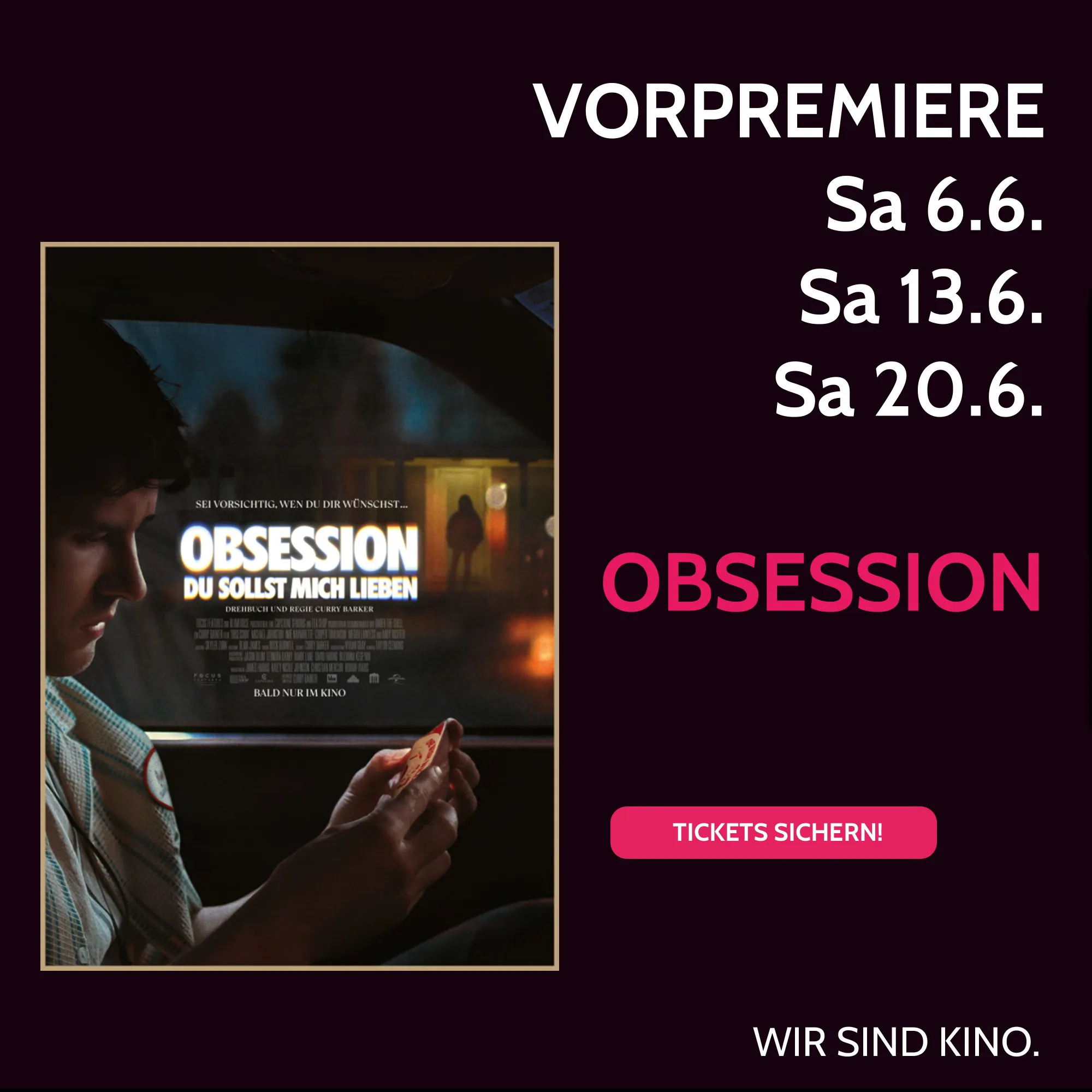 Vorpremiere: Obsession - Du sollst mich lieben